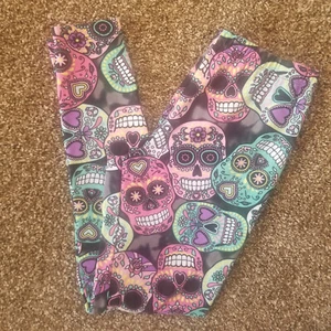 No Boundries leggings Women's Size M (7-9) Colorful Calavera Skull Print - Imagen 1 de 10