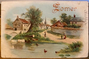 Postal de arte holandés ZOMER pueblo de verano paisaje patos estanque Udb Países Bajos - Imagen 1 de 2