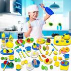 Kids Pretend Play Food Fruit Vegetables 80PCS Cutting Kitchen Set Accessories