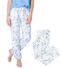 Pyjama femme PJ Salvage tricoté doux vêtements de nuit cravate teinture smiley bleu RXTDP