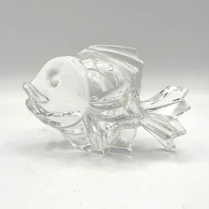 Estatuilla de pez de vidrio de corte transparente - Pisapapeles submarino playa náutica - Imagen 1 de 6