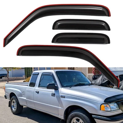 Window Vent Visors for Mazda 99-09 B2500 B3000 B4000 Extended Cab Ford Ranger Foto 1 de 4