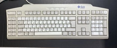 Sun 320-1278 Type-6 Mini-Din Keyboard with Attached Cable - Denmark Key Layout - Image 1 of 4