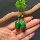 Boucles d'oreilles en jade vert pour femmes perles argent 925 bijoux sculpture naturelle
