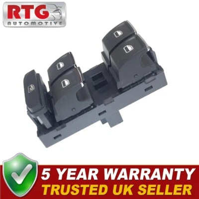 RTG AUTOMOTIVE Interruttore finestra elettrico destro Master Power per sedile VW Skoda RHD UK 5G0959857C