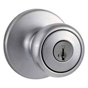 Tylo Satin Chrome Keyed Entry Door Knob Featuring Smartkey Security | - Picture 1 of 12