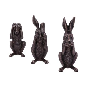 Nemesis Now See No, Hear No, Speak No Evil Bronze Hare Figurines - Foto 1 di 5