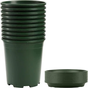 10PCS 1 Gallon Durable Nursery Pot Garden Flower Pots Nursery Plant Container Ki - Picture 1 of 12