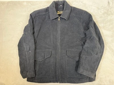Columbia Bomber Jacket Mens L Large Black Wool Lined Full Zip Outdoors - Image 1 of 4