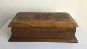 Vintage Farmhouse Cottage Wooden Box Home Decor Handmade Carved Rose With Lid - Picture 1 of 16