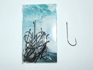 25 x BLACK NICKEL WORM HOOKS 1/0 2/0 3/0 4/0 5/0 HIGH CARBON BEACH BOAT FISHING - Picture 1 of 3