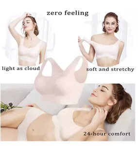 Japanese-Tech Women's Seamless Wireless Thin Soft Comfy Daily Sleep Leisure Bra - Picture 1 of 12