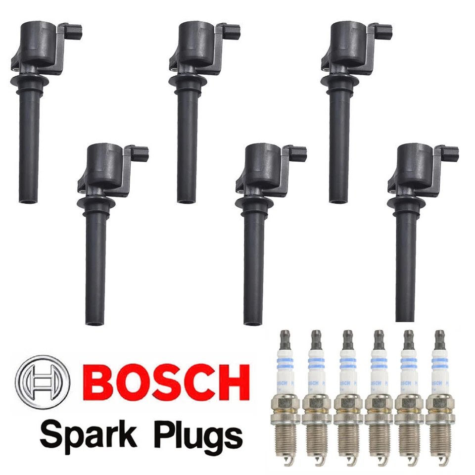 For Mazda Tribute 3.0L UF406 MK Ignition Coil & Bosch Double Platinum Spark Plug - Image 1 of 4