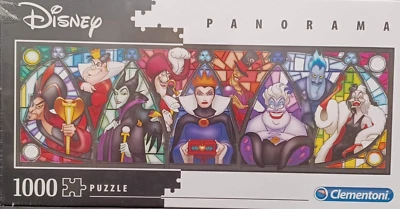 Clementoni 1000pc Disney Villains: 9 Evil Villains! Panorama Jigsaw Puzzle NIB - Image 1 of 2