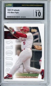 SP 2002 auténtico Albert Pujols segundo año #53 CSG 10 GEMAS COMO NUEVO - Imagen 1 de 1