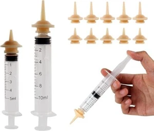 10PCS Pet Feeding Nipple-Contains 2 Syringes, Silicone Material Kitten Nipples - Picture 1 of 3