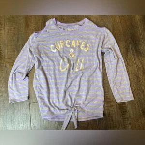 Justice Girls Cold Shoulder Long Sleeve Top size 7 - Picture 1 of 5