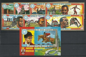 OLYMPIC MUNICH, ECUATORIAL GUINEA, 1972, SET + BLOCK, MNH, VF - Picture 1 of 1