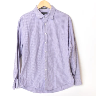 Saks 5th Avenue 100% Cotton Dress Shirt Purple 17.5", 34"-35" Trim Fit Purple - Image 1 of 4