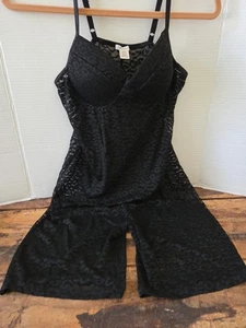 BOZZOLO Womans Black Lace Shorts Body Suit Size Large - Picture 1 of 11