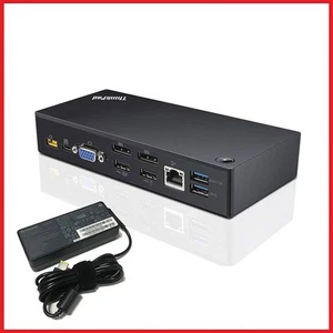 Lenovo ThinkPad USB-C Docking Station Inc PSU - 40A9 - DP VGA Ethernet USB 3.0 - Picture 1 of 24
