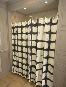 Pendleton Waffel Duschvorhang 70”x70” Marineblau & Weiß NEU - Bild 1 von 6