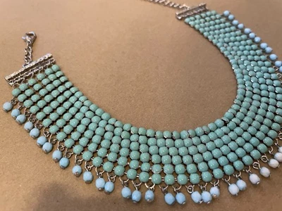 Cleopatra style necklace turquoise pearl necklace, bib necklace, choker necklace - Image 1 of 4
