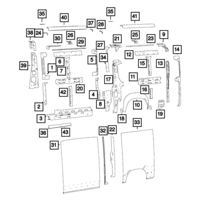 For Ram ProMaster 1500 2014-2022 Mopar 68134338AA Panel Reinforcement - Image 1 of 1