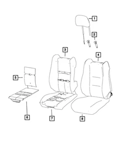 Cubierta trasera asiento delantero derecho original Mopar 6UW70HL1AA - Imagen 1 de 1