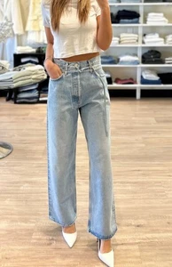 Neu mit Etikett Agolde Emmi High Rise Wide Leg Gürtel Jeans in Incline 28 - Bild 1 von 9