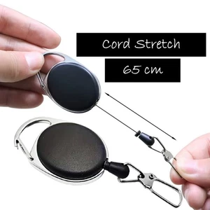 Llavero Retráctil 65cm Carrete para Insignia de Identificación Porta Llaveros Tarjeta de Acceso Cordón de Trabajo - Imagen 1 de 10