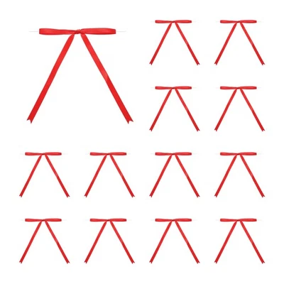100 Piezas 5x7" Arcos de Corbata Torcida Cinta de Satén Arcos Envoltura Rojo Foto 1 de 4