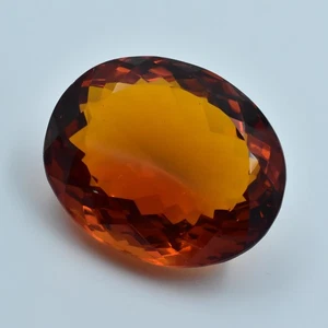 144.35 Carat Lab-Created Oval Cut Orange Citrine Loose Gemstone CERTIFIED - Picture 1 of 10