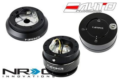 Volante NRG buje corto 120H + anillo CF de liberación rápida Gen2 negro + bloqueo LB Foto 1 de 4