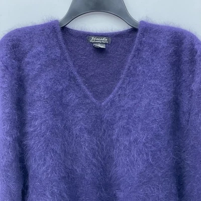 Suéter Vintage Venisha Para Mujer Talla Grande Mezcla Angora Púrpura Años 90 Hong Kong Foto 1 de 4