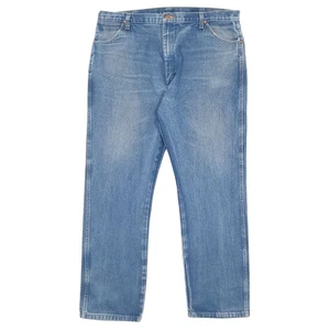 WRANGLER MWZ13 Jeans Regular Fit Blue Denim Trousers Mens W42 L32 - Picture 1 of 7