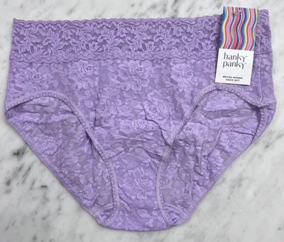 NWT - HANKY PANKY SIGNATURE LACE FRENCH BRIEF UNDERWEAR - LILAC/PURPLE - MEDIUM - Image 1 of 2