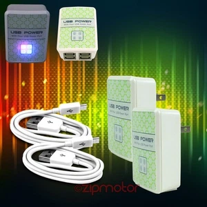 2X 4 USB PORT WALL ADAPTER+10FT CABLE POWER CHARGER DATA WHITE GALAXY NOTE NEXUS - Photo 1/1