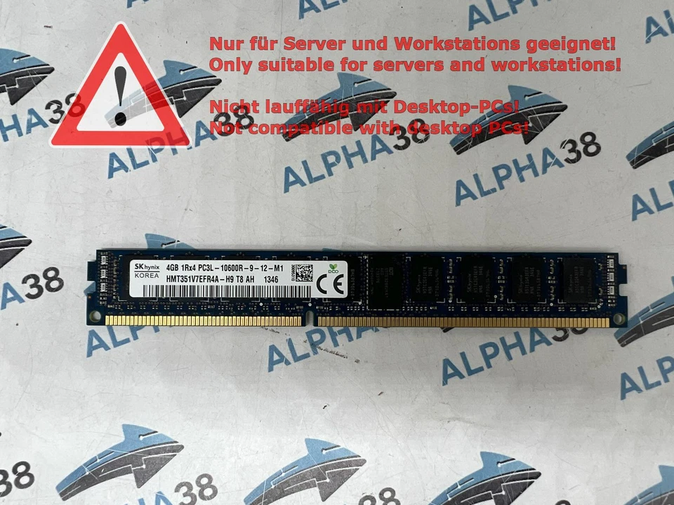 SK Hynix 4 GB DDR3-1333 PC3L-10600R HMT351V7EFR4A-H9  CL9 1Rx4 ECC Server RAM - Bild 1 von 1