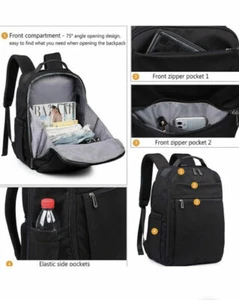 HYZUO Laptop Rucksack 15,6 Zoll Wasserdicht Slim Stylisch College Schule - Bild 1 von 5