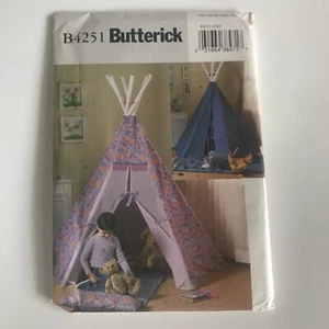 Butterick Muster B4251 Kinder Indoor Zelt Kissen Matte Tipi Stil ungeschnitten NEU - Bild 1 von 2