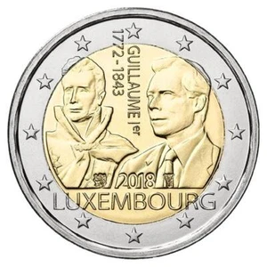 2 Euro Luxemburg 2018  Großherzog Guillaume I - 175. Todestag Mz. Löwe - Bild 1 von 2