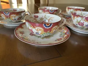 Eamag Bavaria Germany Minton Pattern Tea Cup And Saucer Set Of 5 - Picture 1 of 24