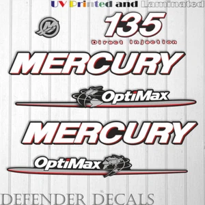 Mercury 135 HP OPTIMAX outboard engine decal sticker kit reproduction 135HP - Picture 1 of 1