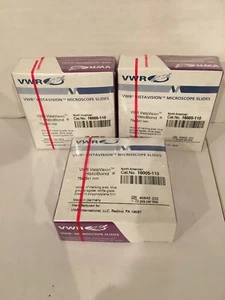 New Sealed 3Pk VWR Vistavision Microscope Slides 16005-110 75X25X1 mm 72 Pcs/box - Picture 1 of 4