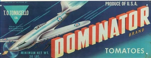 AD-VINTAGE STYLE METAL TIN ART REPRODUCTION HANGING SIGN-DOMINATOR TOMATOES - Picture 1 of 2