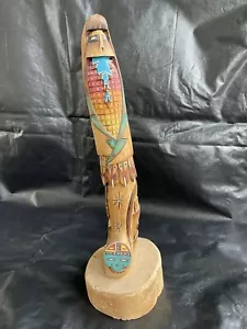 KACHINA CAPELLI LUNGHI - di V. V. - NATIVI AMERICANI - Ballerina di mais - 14" - Foto 1 di 12