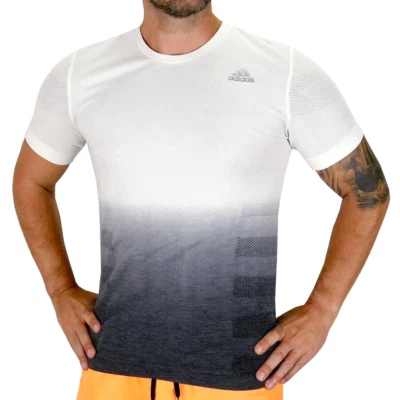 Adidas Prime Knit Wolle T-Shirt Herren Sport Fitness Laufshirt weiß/schwarz M-XL