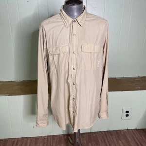 ExOfficio Buzz Off Shirt Mens Sz XL Tan Button Hiking Insect Shield Vented - Picture 1 of 7
