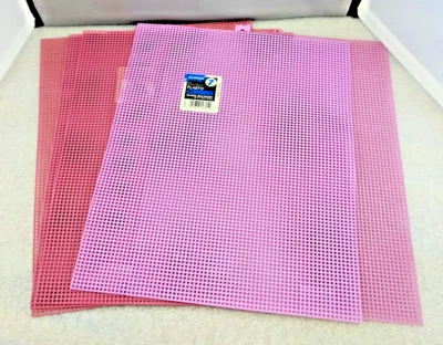 Lot of 5 Plastic Canvas Mesh Sheets Rose Pink by Darice Mesh Size 10.5 X 13.5 - Image 1 of 4
